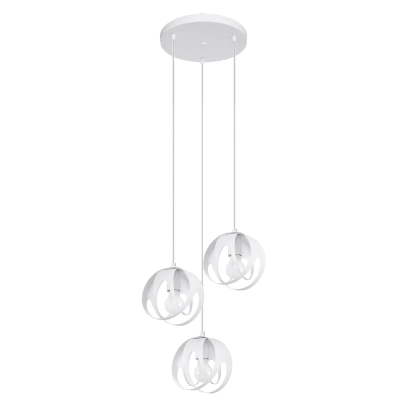 Hanglamp Tulos 3-Lichts Getrapt Wit - Giga Meubel
