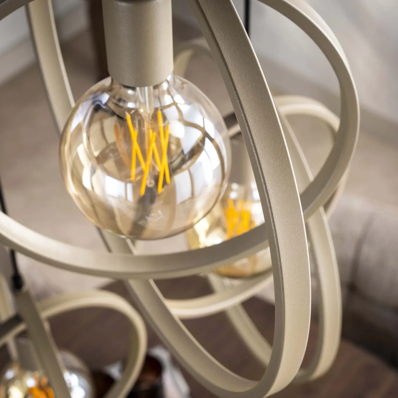 Hanglamp Turn Around Getrapt 3-lichts Beige - Giga Meubel