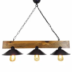 Hanglamp Uc Sapka Walnoot/Zwart 3-Lichts