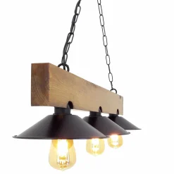 Hanglamp Uc Sapka Walnoot/Zwart 3-Lichts