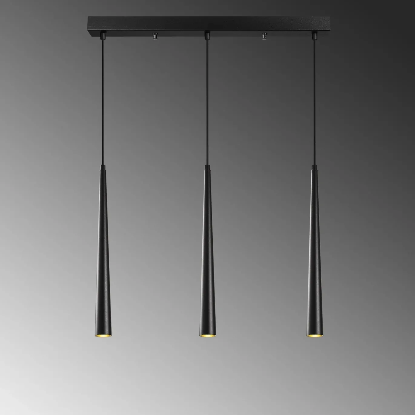 Hanglamp Ugur 3-Lichts Zwart