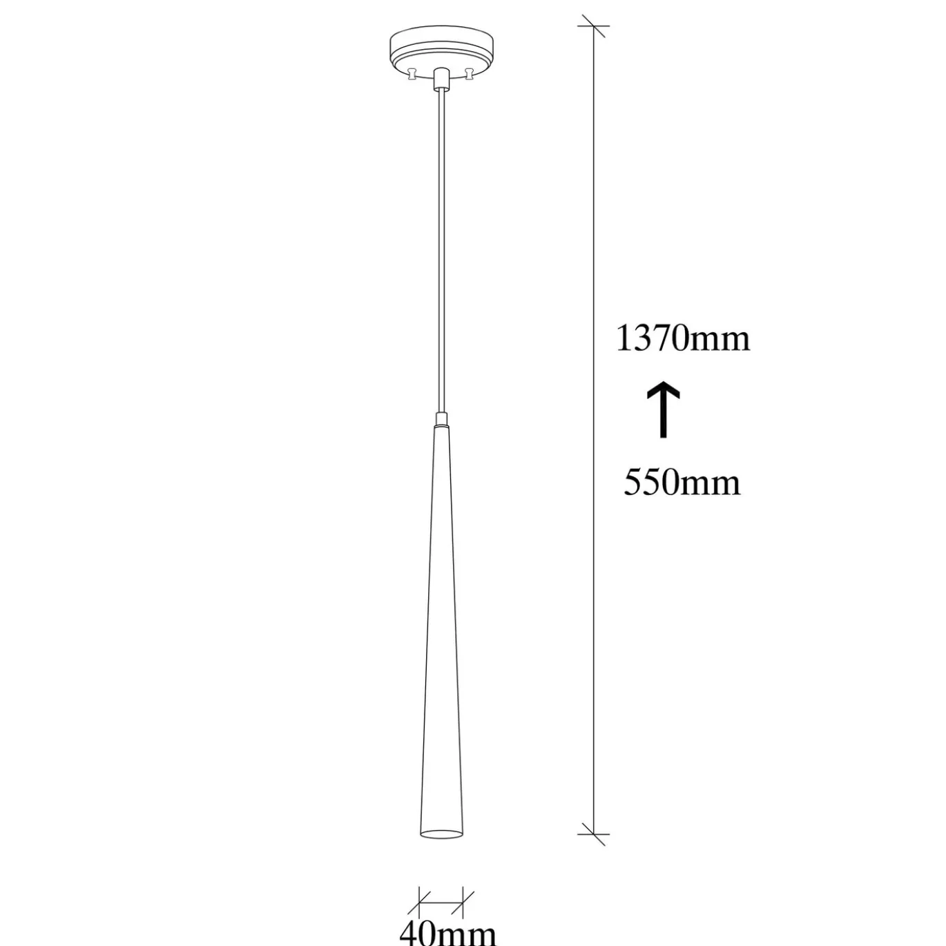 Hanglamp Ugur Zwart 1-Lichts