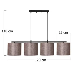 Hanglamp Valiz 4-Lichts Bruin
