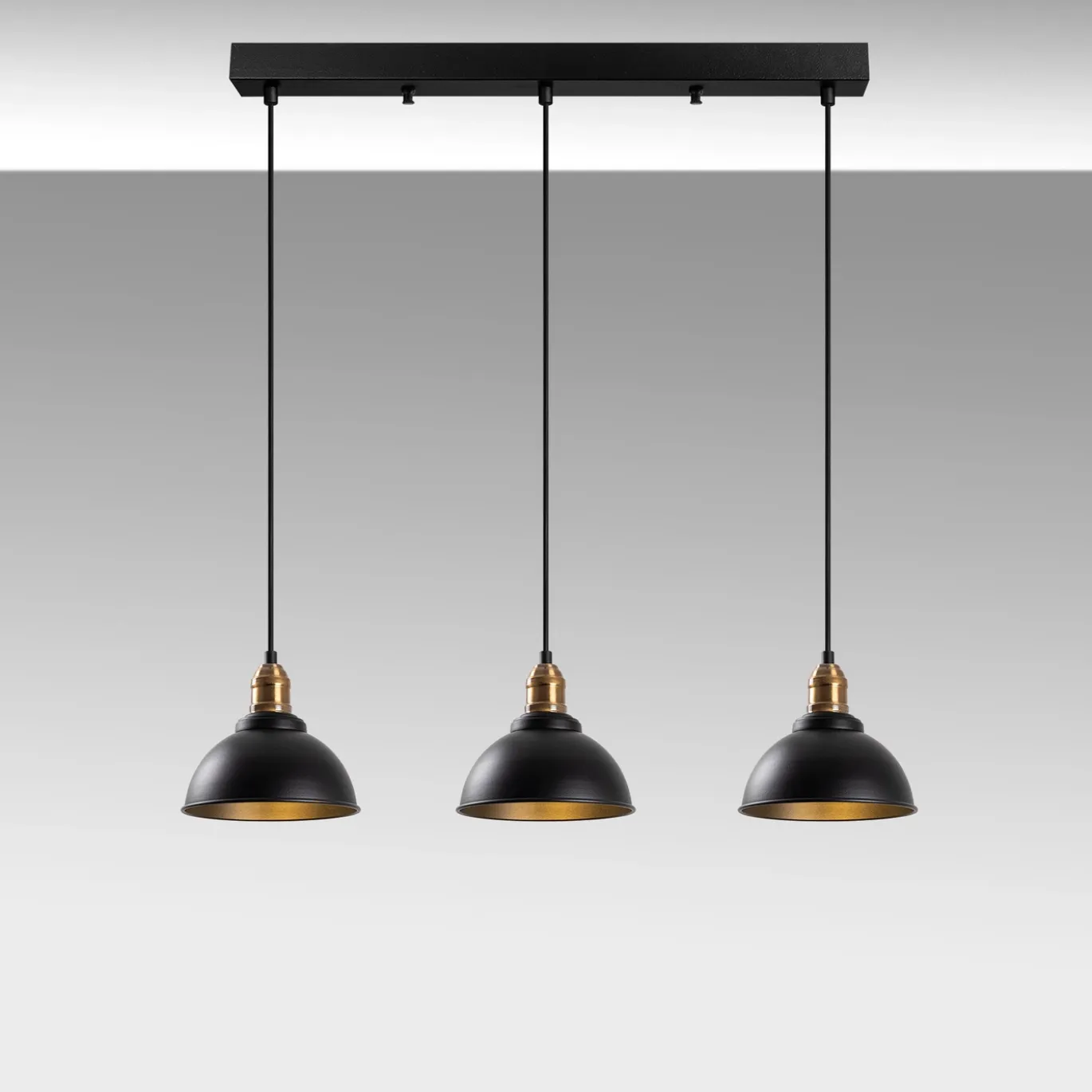 Hanglamp Varzan 3-Lichts Zwart