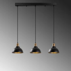 Hanglamp Varzan 3-Lichts Zwart