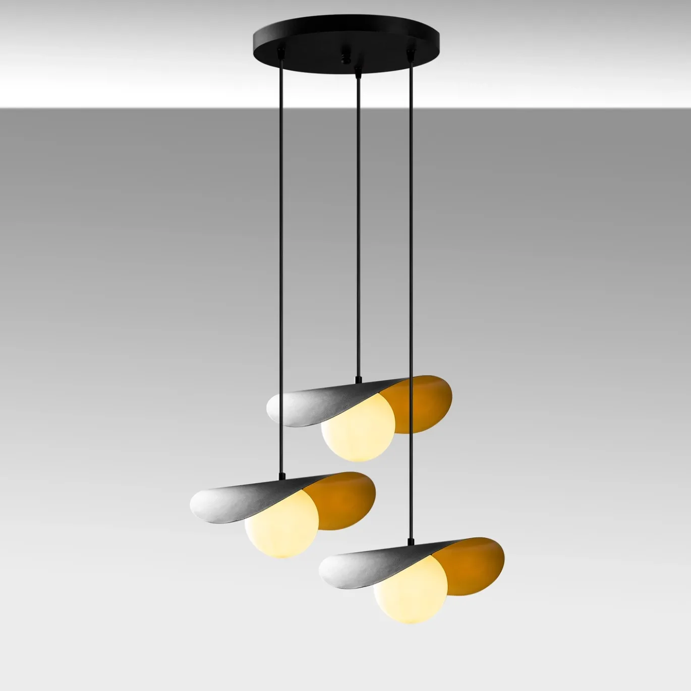 Hanglamp Vatoz Zwart/Goud 3-Lichts