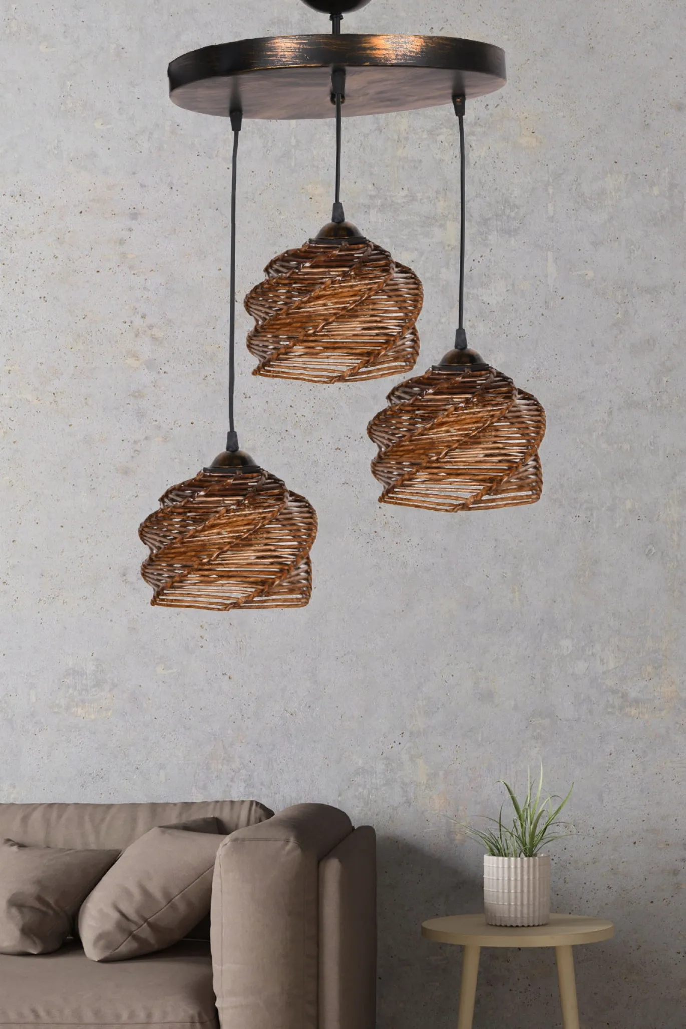 Hanglamp Vendre 3-Lichts Bruin