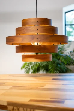 Hanglamp Walnut Hout Ø50cm M - Giga Meubel