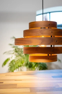 Hanglamp Walnut Hout Ø50cm M - Giga Meubel