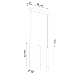 Hanglamp Wezyr 3-Lichts Zwart - Giga Meubel