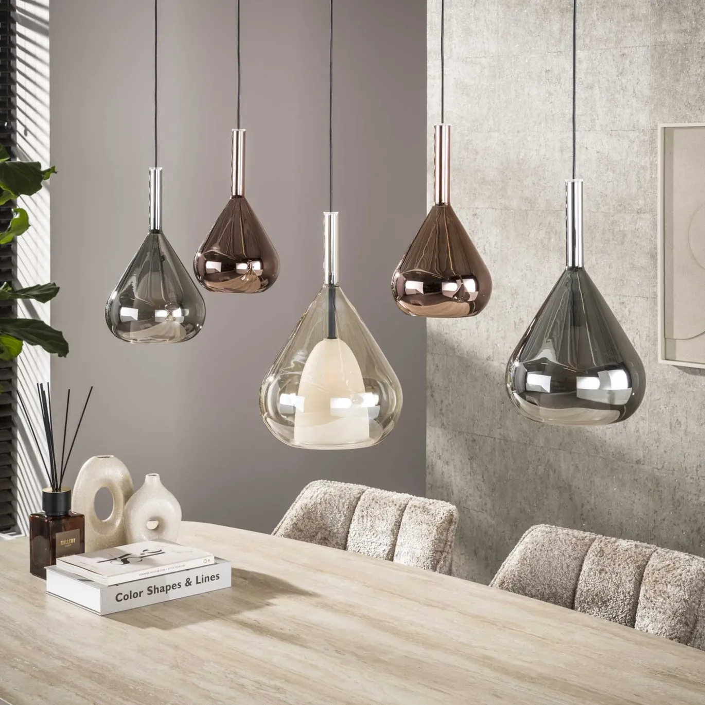 Hanglamp Wings 5-lichts Zwart - Giga Meubel