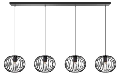 Hanglamp Wire 2.0 Zwart 4-Lichts - Giga Meubel