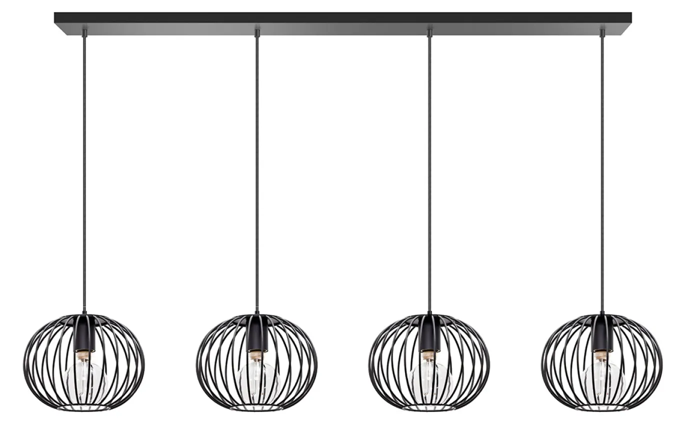 Hanglamp Wire 2.0 Zwart 4-Lichts - Giga Meubel