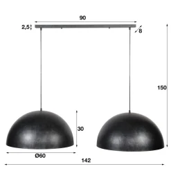 Hanglamp 2x Ø60 Dome - Giga Meubel