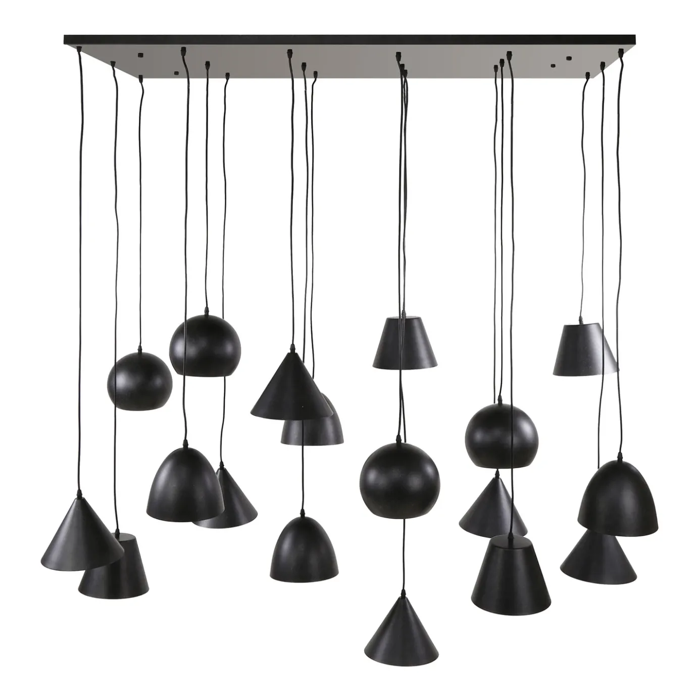 Hanglamp XXL 18-Lichts Metaal Zwart - Giga Meubel