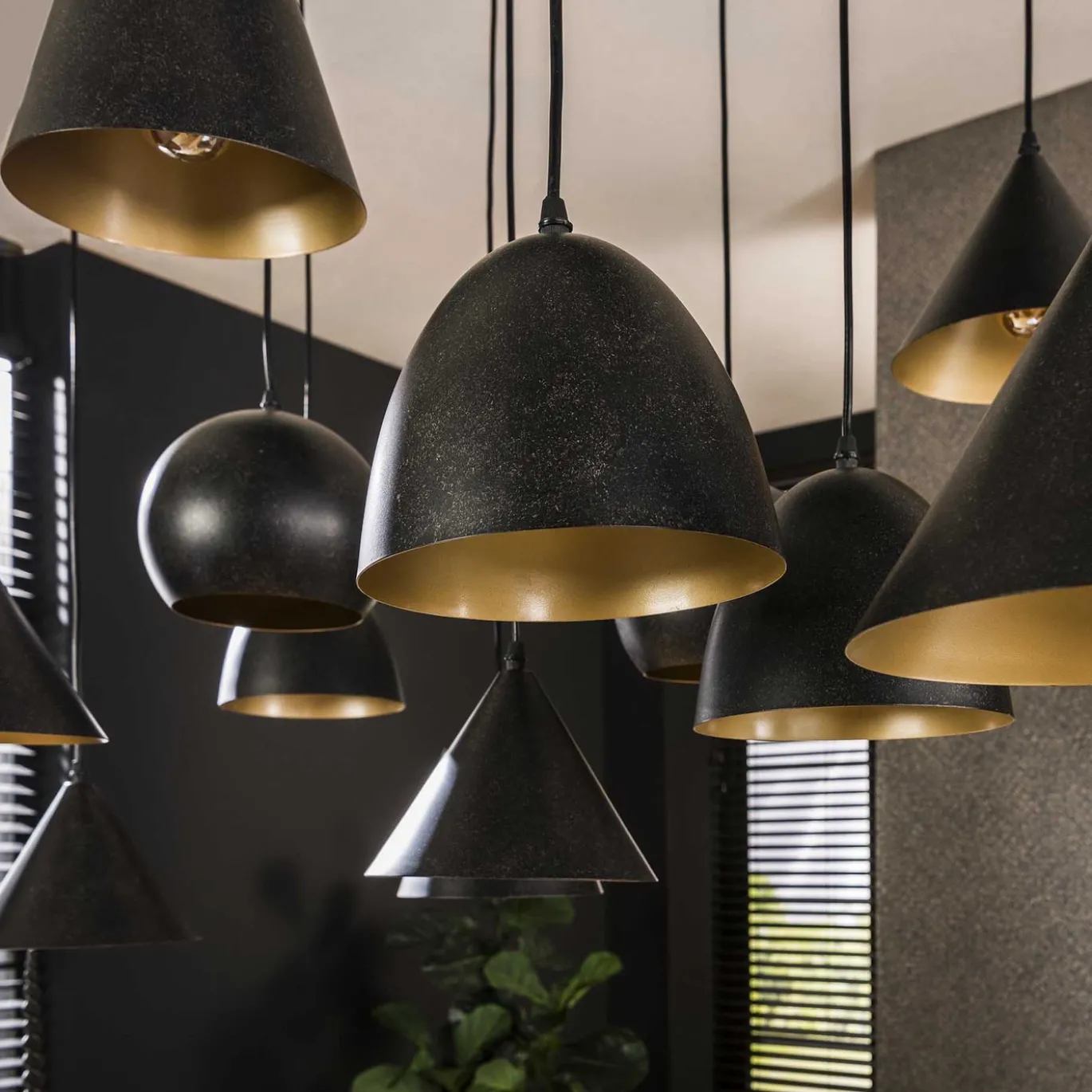 Hanglamp XXL 18-Lichts Metaal Zwart - Giga Meubel