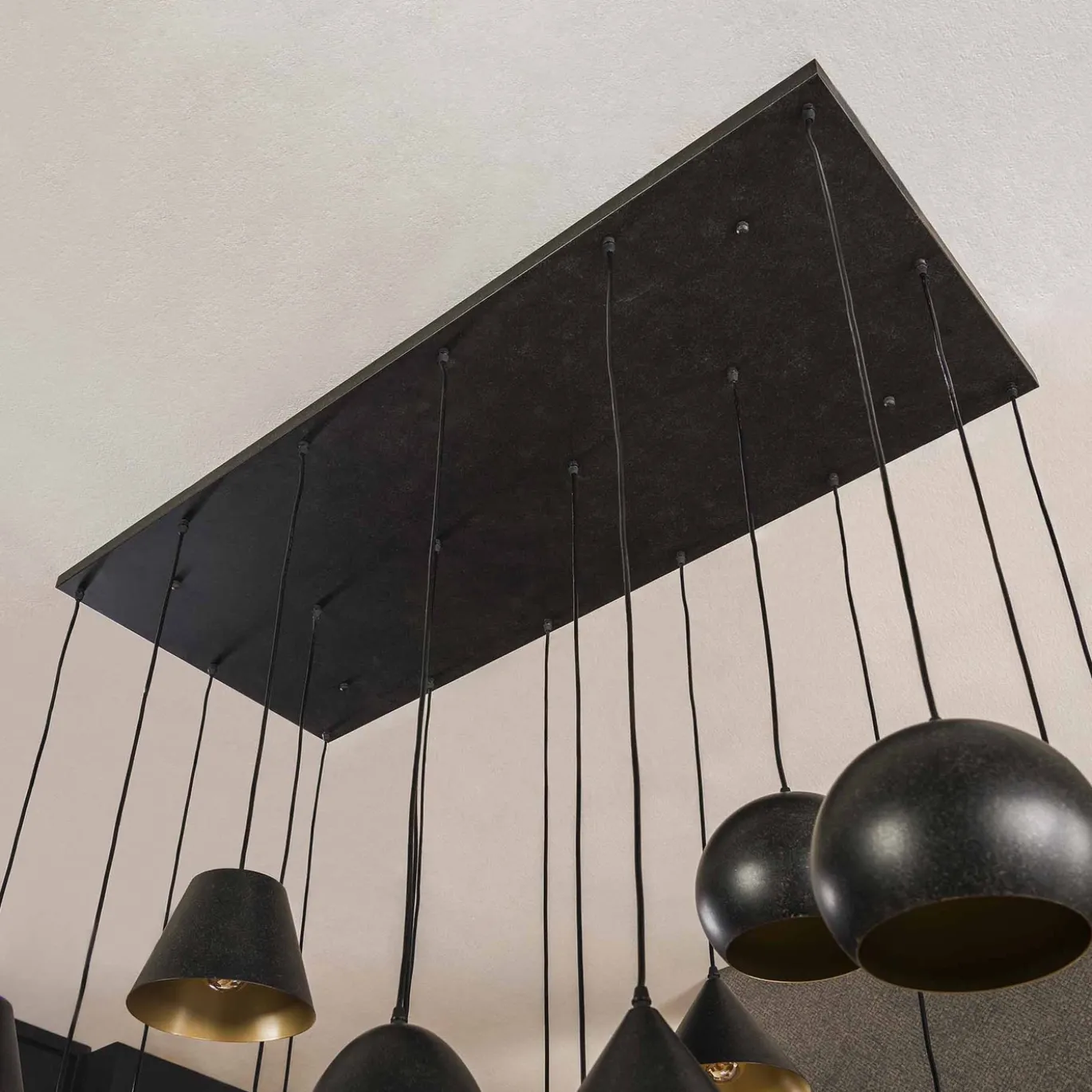 Hanglamp XXL 18-Lichts Metaal Zwart - Giga Meubel