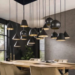 Hanglamp XXL 18-Lichts Metaal Zwart - Giga Meubel