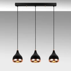 Hanglamp Yildo Zwart/Koper 3-Lichts