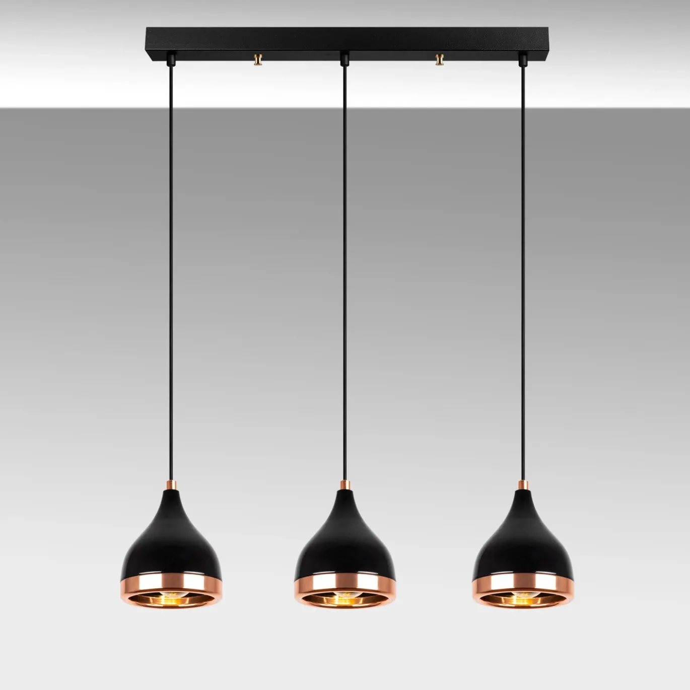 Hanglamp Yildo Zwart/Koper 3-Lichts