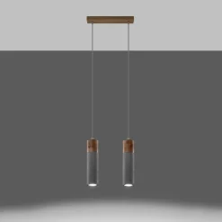 Hanglamp Zane 2-Lichts Grijs - Giga Meubel