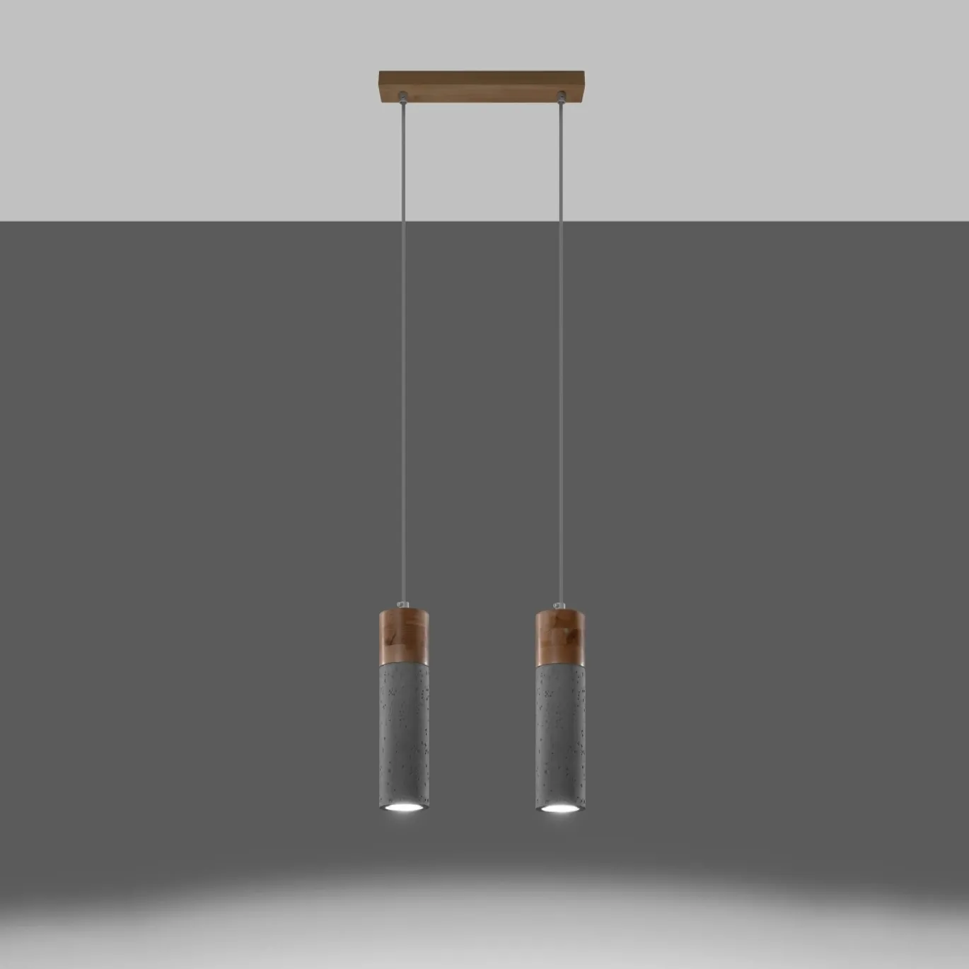 Hanglamp Zane 2-Lichts Grijs - Giga Meubel