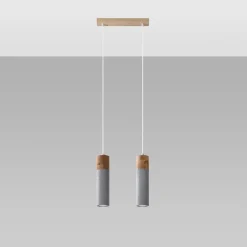 Hanglamp Zane 2-Lichts Grijs - Giga Meubel
