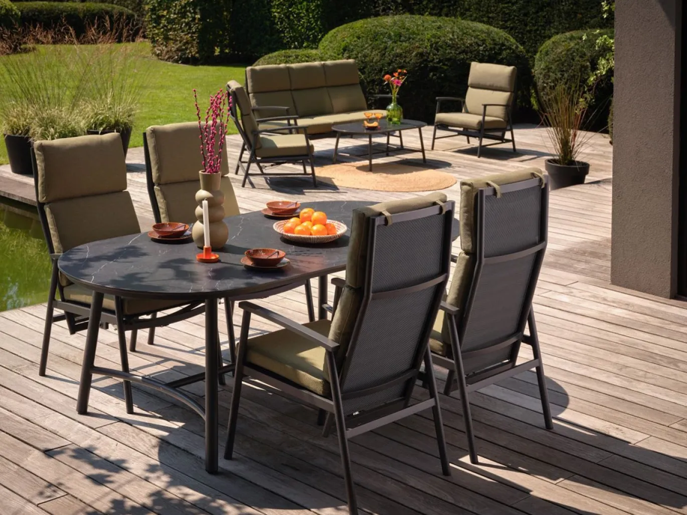 Hartman Dining Tuintafel Flora Zwart