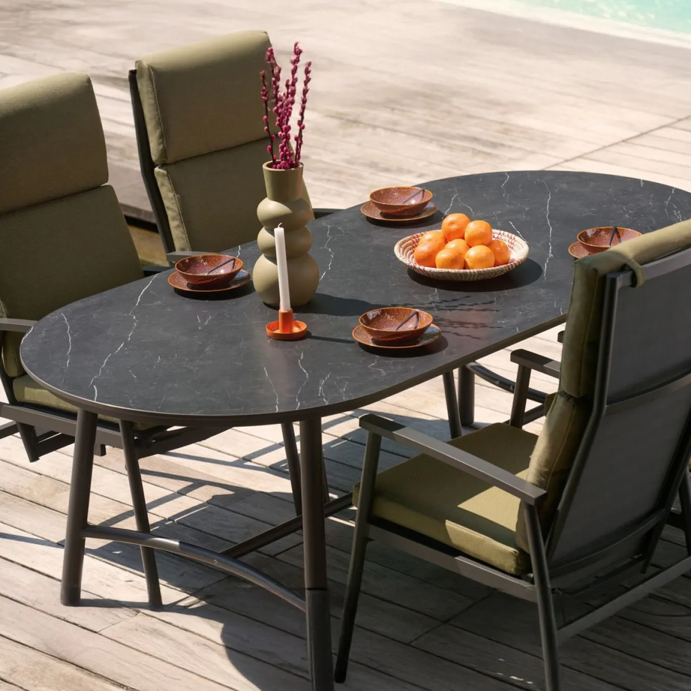 Hartman Dining Tuintafel Flora Zwart