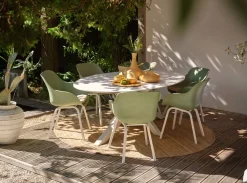 Hartman Dining Tuintafel Xander Ovaal Keramiek Wit 220x120cm