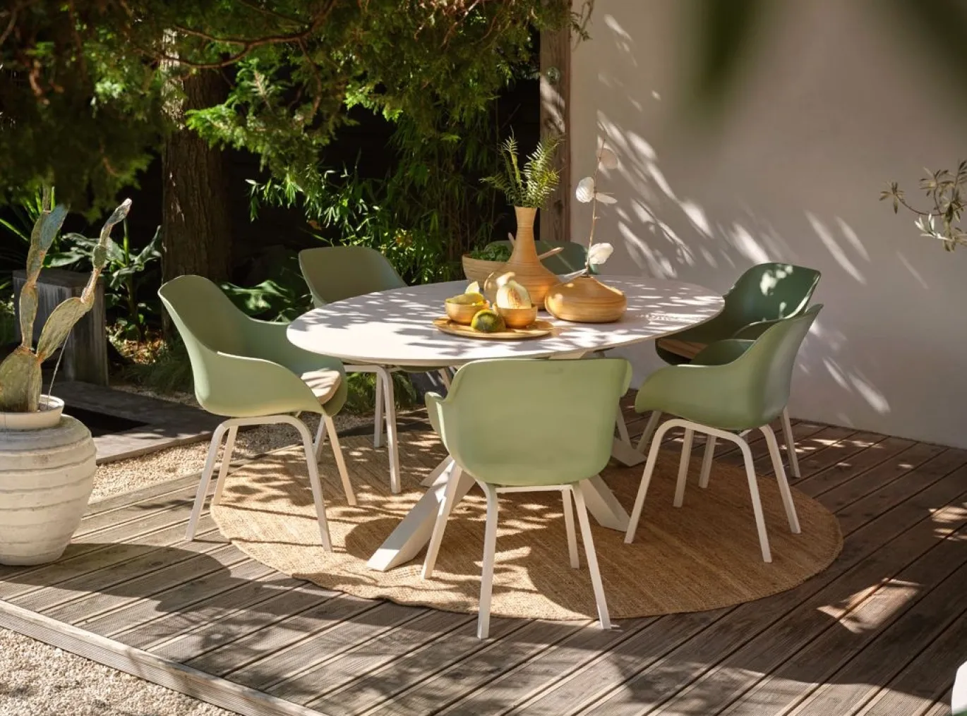 Hartman Dining Tuintafel Xander Ovaal Keramiek Wit 220x120cm