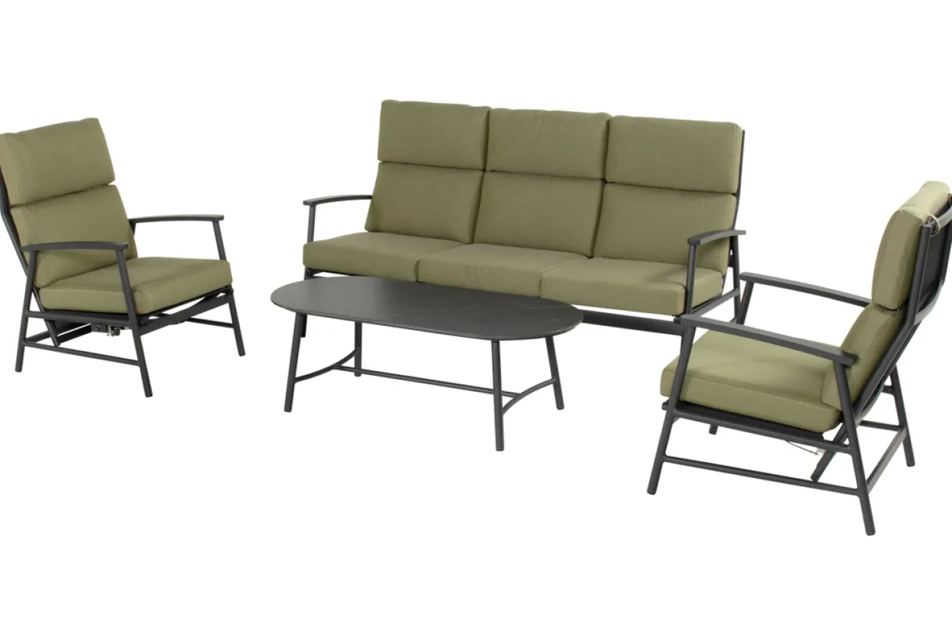 Hartman Loungeset Flora Groen/Zwart