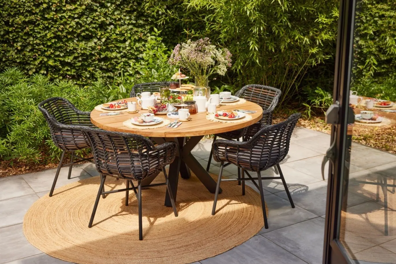 Hartman Stephanie Ronde Tuintafel Naturel/Zwart