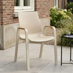 Hartman Tuinstoel Flow Armleuning Teak Taupe