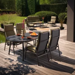 Hartman Verstelbare Dining Tuinstoel Flora Zwart