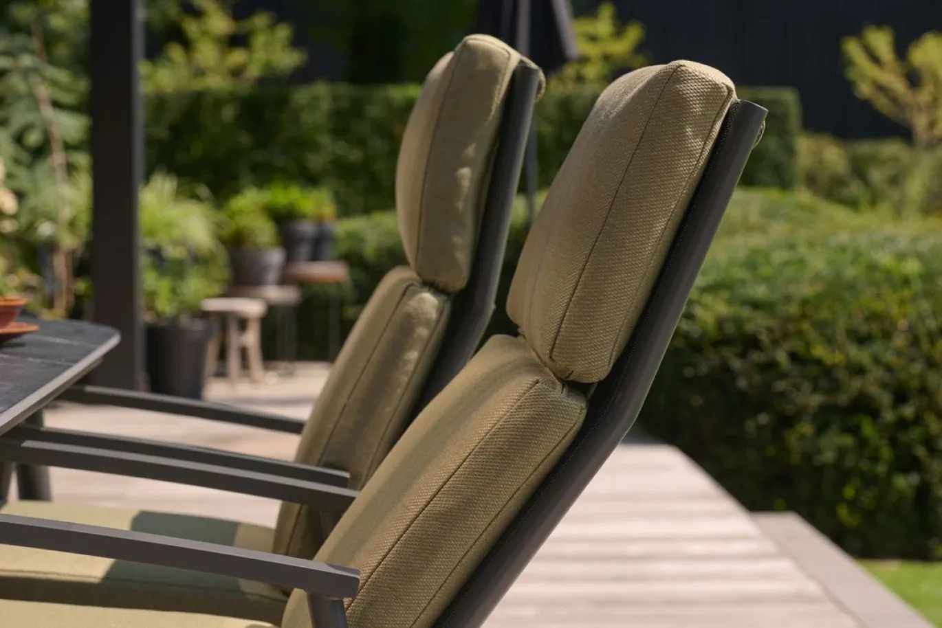 Hartman Verstelbare Dining Tuinstoel Flora Zwart