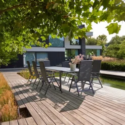 Hartman Verstelbare Tuinstoel Aruba Teak Antraciet
