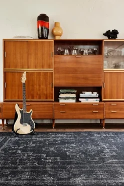 HKliving Vloerkleed Wol Handgemaakt Zwart 200x300cm