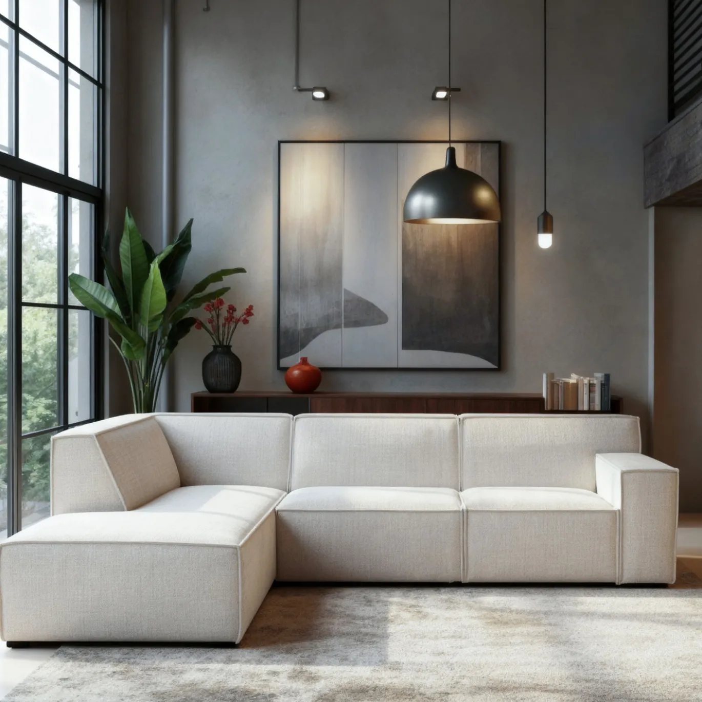 Hoekbank Benson 3-Zits Cremona Beige Links - Giga Meubel
