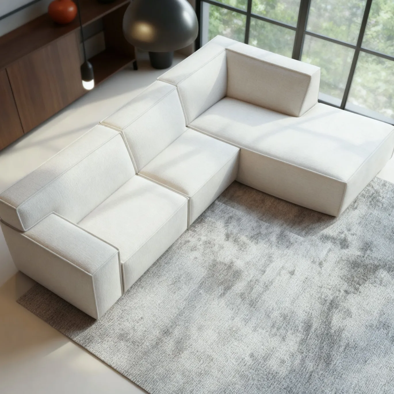 Hoekbank Benson 3-Zits Cremona Beige Rechts - Giga Meubel
