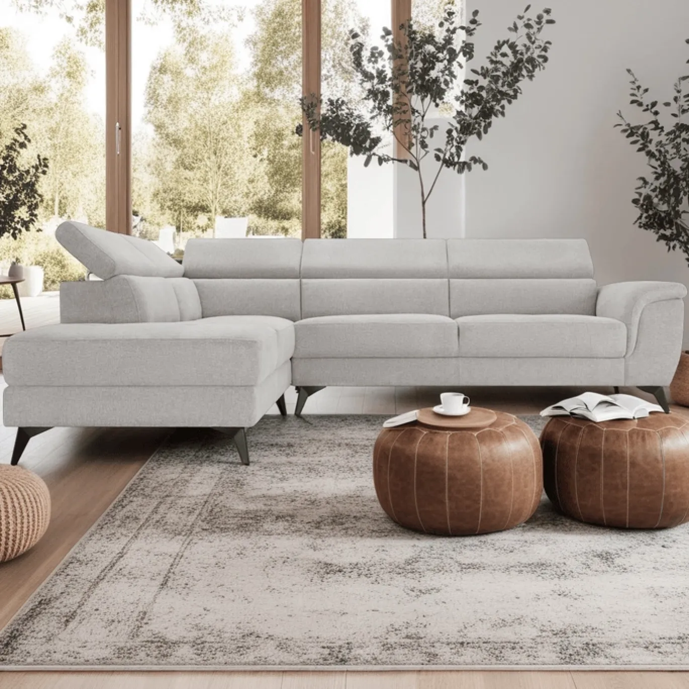Hoekbank Betis Links Grijs - Giga Meubel