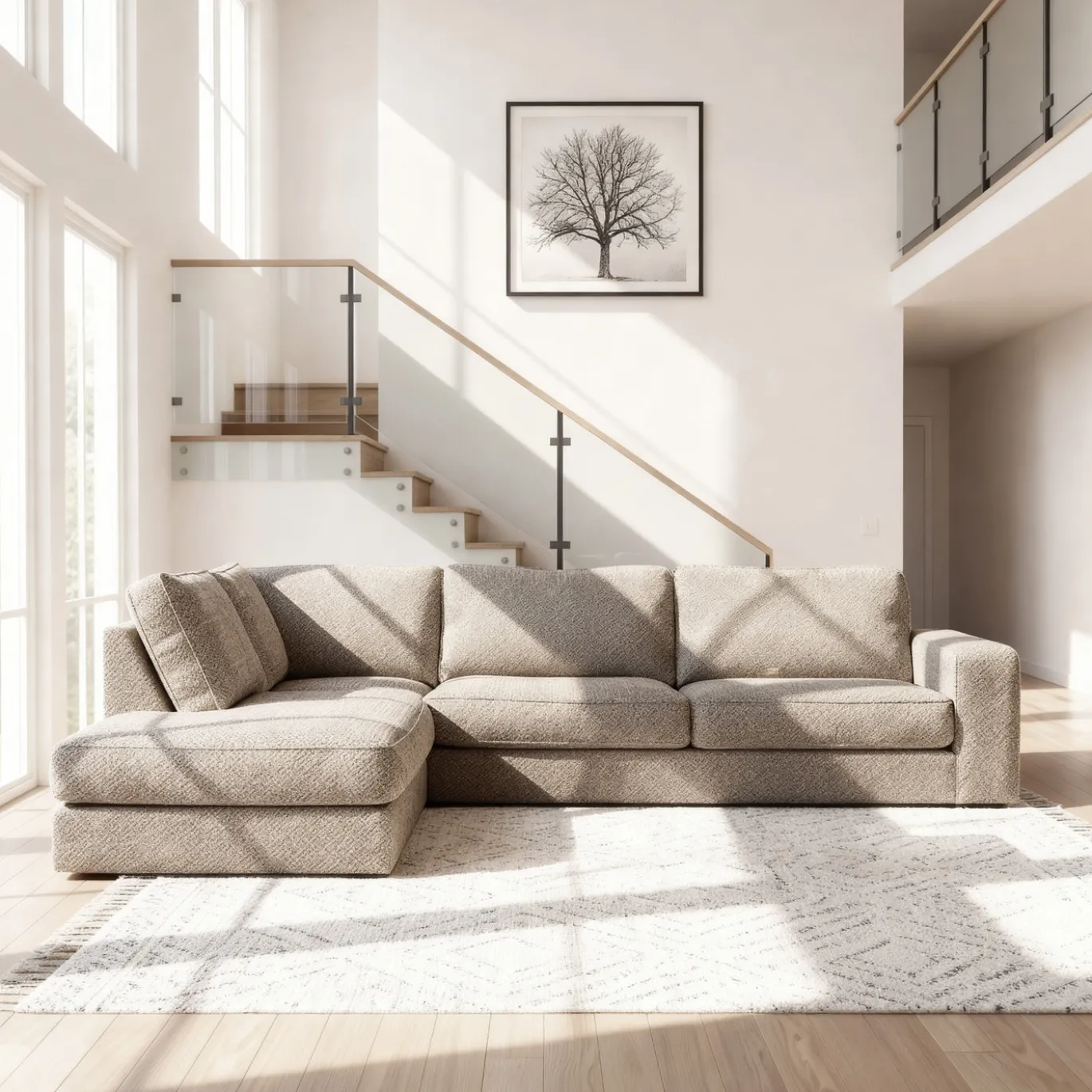 Hoekbank Easton 3-Zits Silencio Beige Links - Giga Meubel