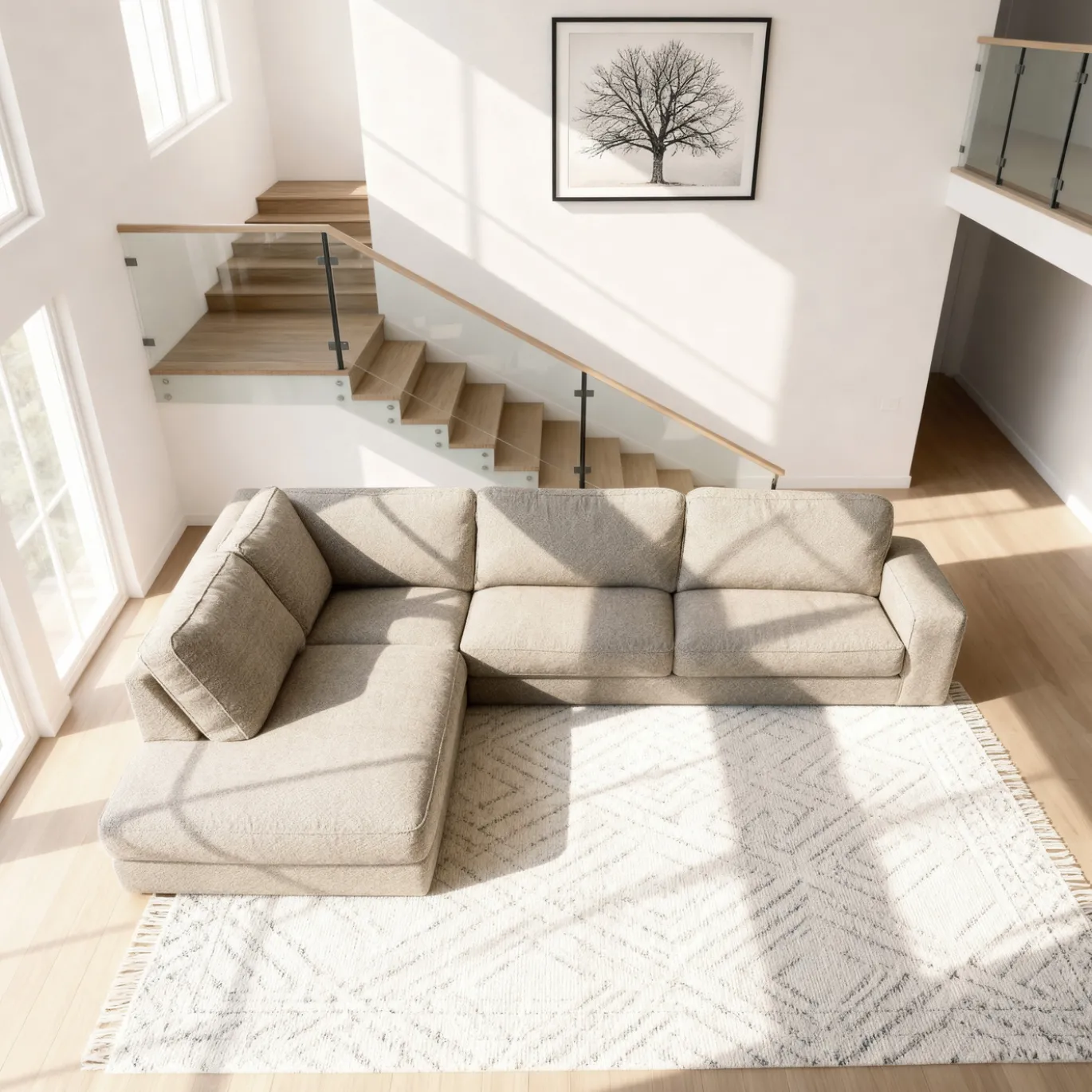 Hoekbank Easton 3-Zits Silencio Beige Links - Giga Meubel