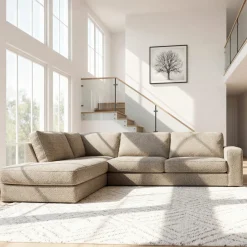 Hoekbank Easton 3-Zits Silencio Beige Links - Giga Meubel