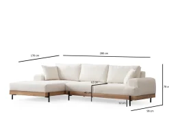 Hoekbank Eti Oak Wit Links