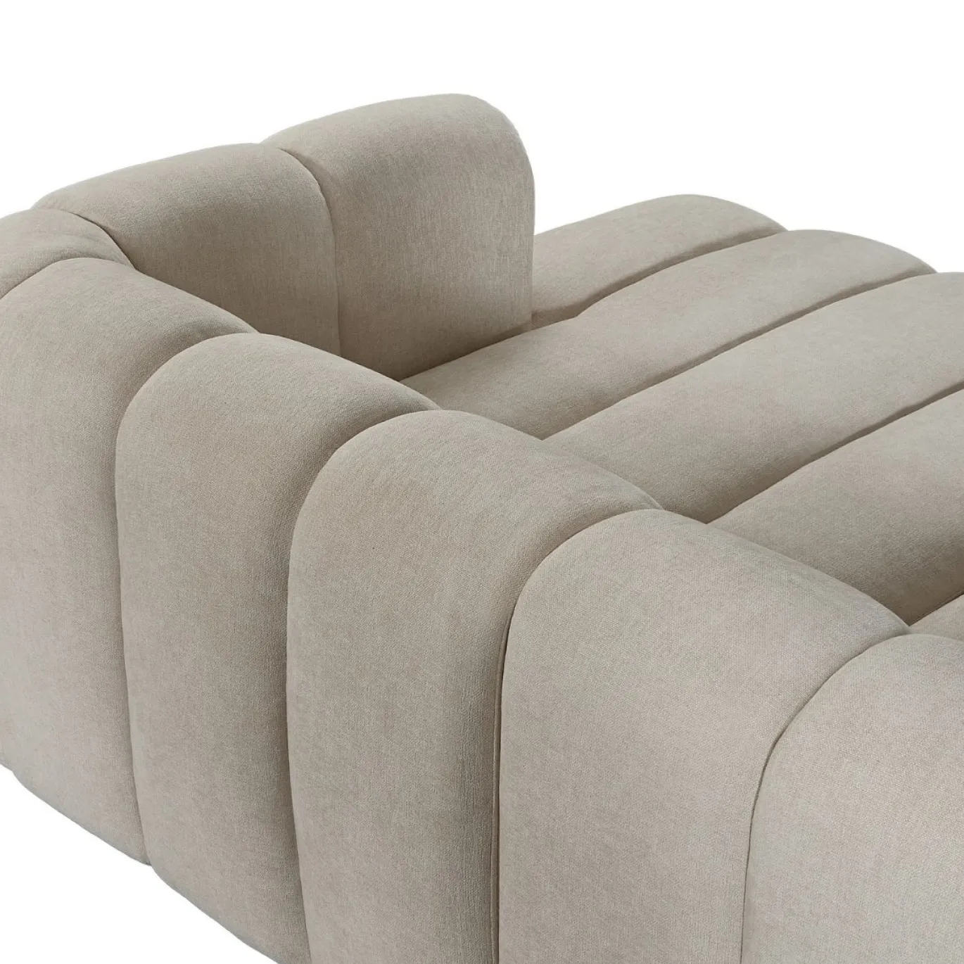 Hoekbank Fay Chenille Beige Rechts - Giga Meubel