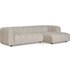Hoekbank Fay Chenille Beige Rechts - Giga Meubel