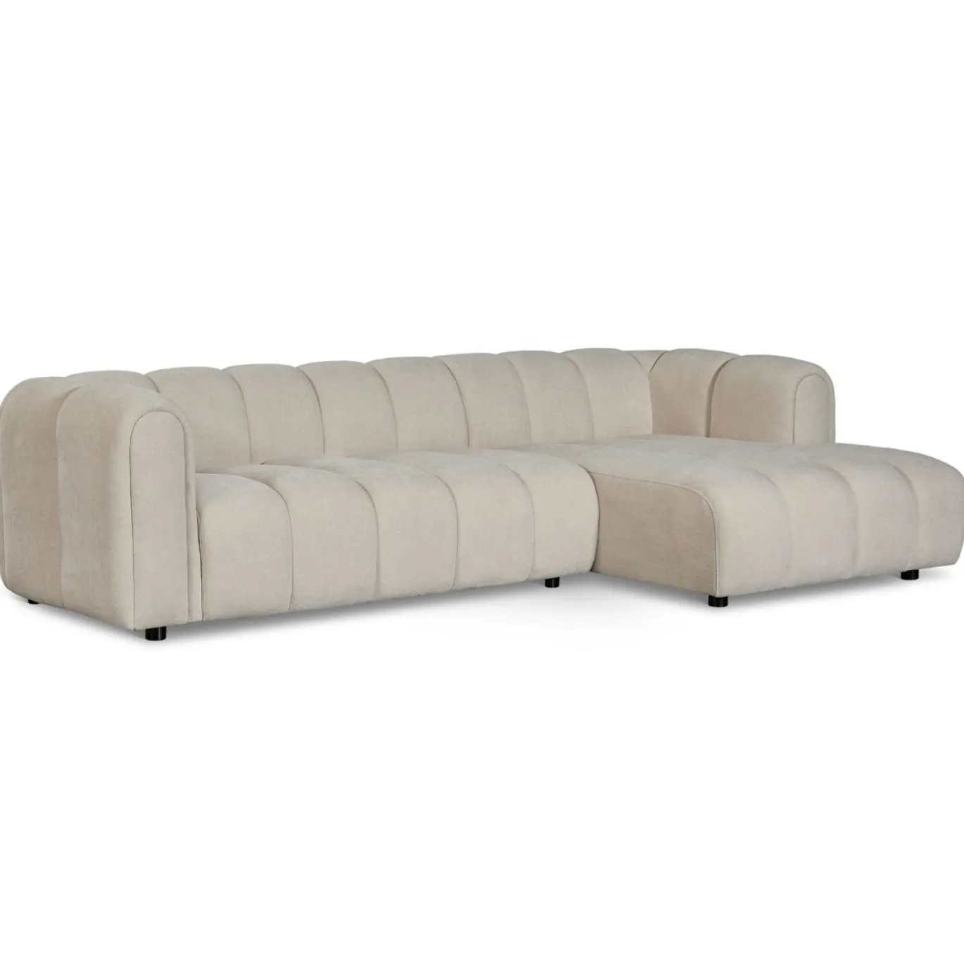 Hoekbank Fay Chenille Beige Rechts - Giga Meubel
