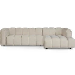 Hoekbank Fay Chenille Beige Rechts - Giga Meubel