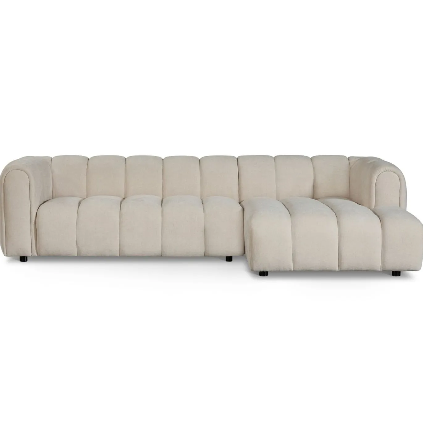 Hoekbank Fay Chenille Beige Rechts - Giga Meubel